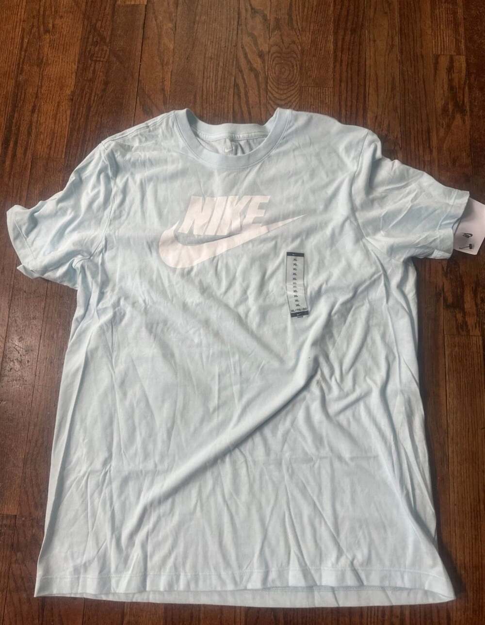 Nike Sportswear Tee Icon Futura Size XL Light Blue White Logo